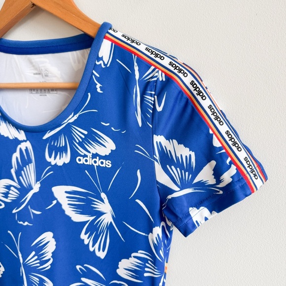 ADIDAS x FARM RIO • Butterfly Print Mini Dress in Blue • XS - Picture 6 of 13